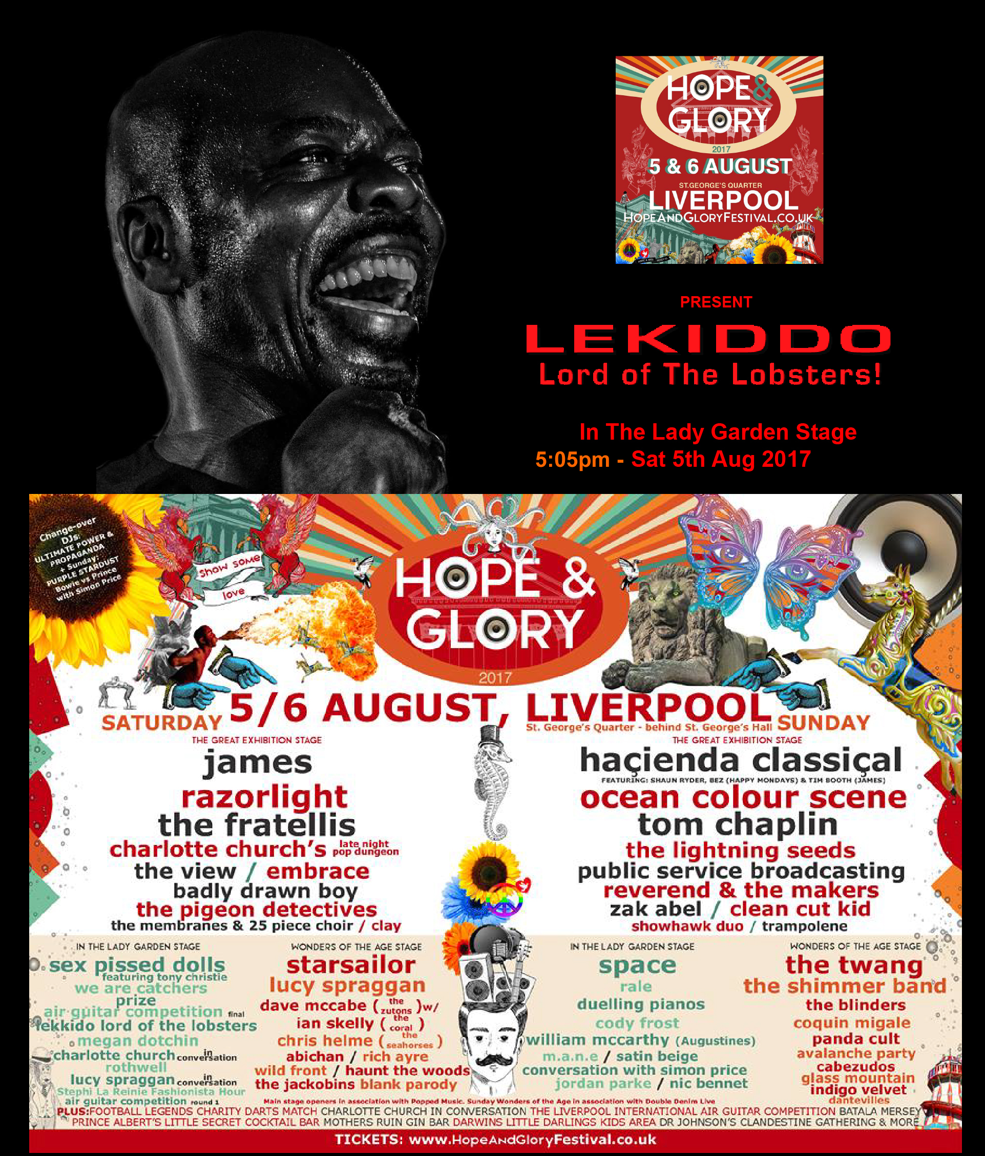 LEKIDDO - Lord of The Lobsters! live In the Lady Garden Stage 5tth August 2017
