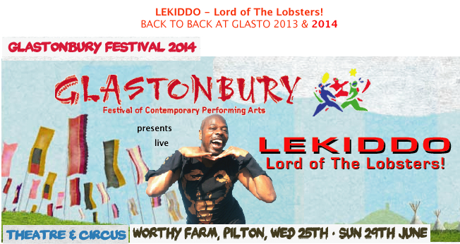 LEKIDDO - Lord of The Lobsters! live at Glastonbury Festival 2014, Glasto Pinchy Pinchy kiss kiss party